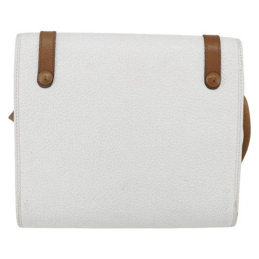 Christian Dior Vintage CD Logo Shoulder Bag Leather, WHITE, LEATHER, Shoulder bag