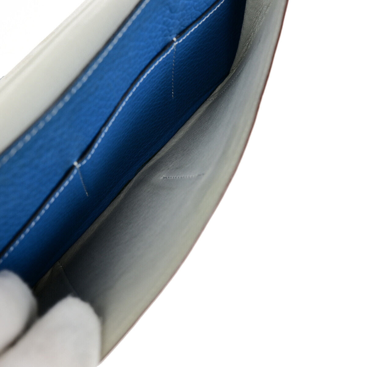 Hermes Bicolor Dogon Duo Combined Wallet Leather, BLUE, LEATHER, Wallets