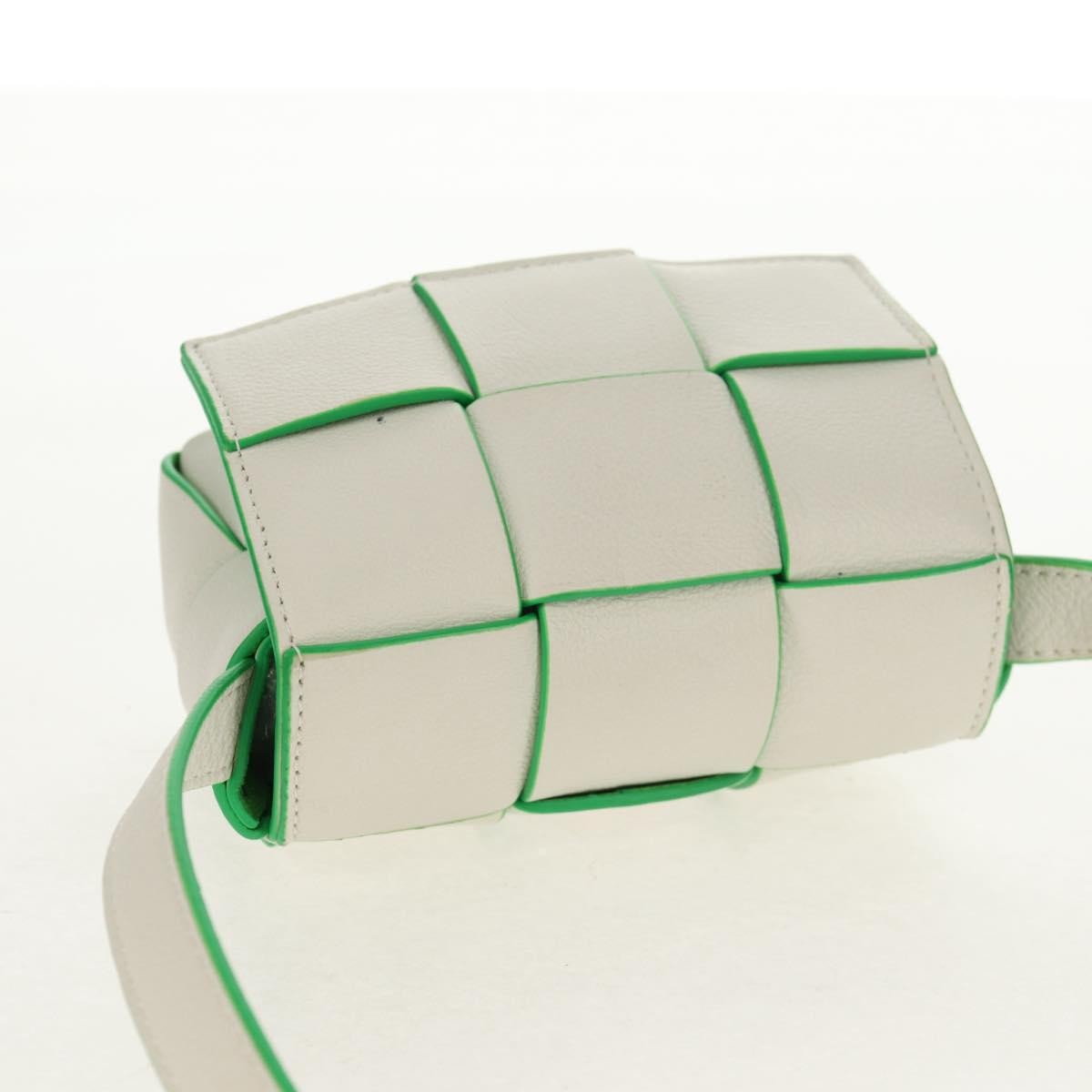 Bottega Veneta Cassette Crossbody Bag Maxi Intrecciato Leather, WHITE, LEATHER, Shoulder bag