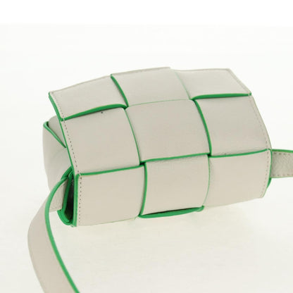 Bottega Veneta Cassette Crossbody Bag Maxi Intrecciato Leather, WHITE, LEATHER, Shoulder bag