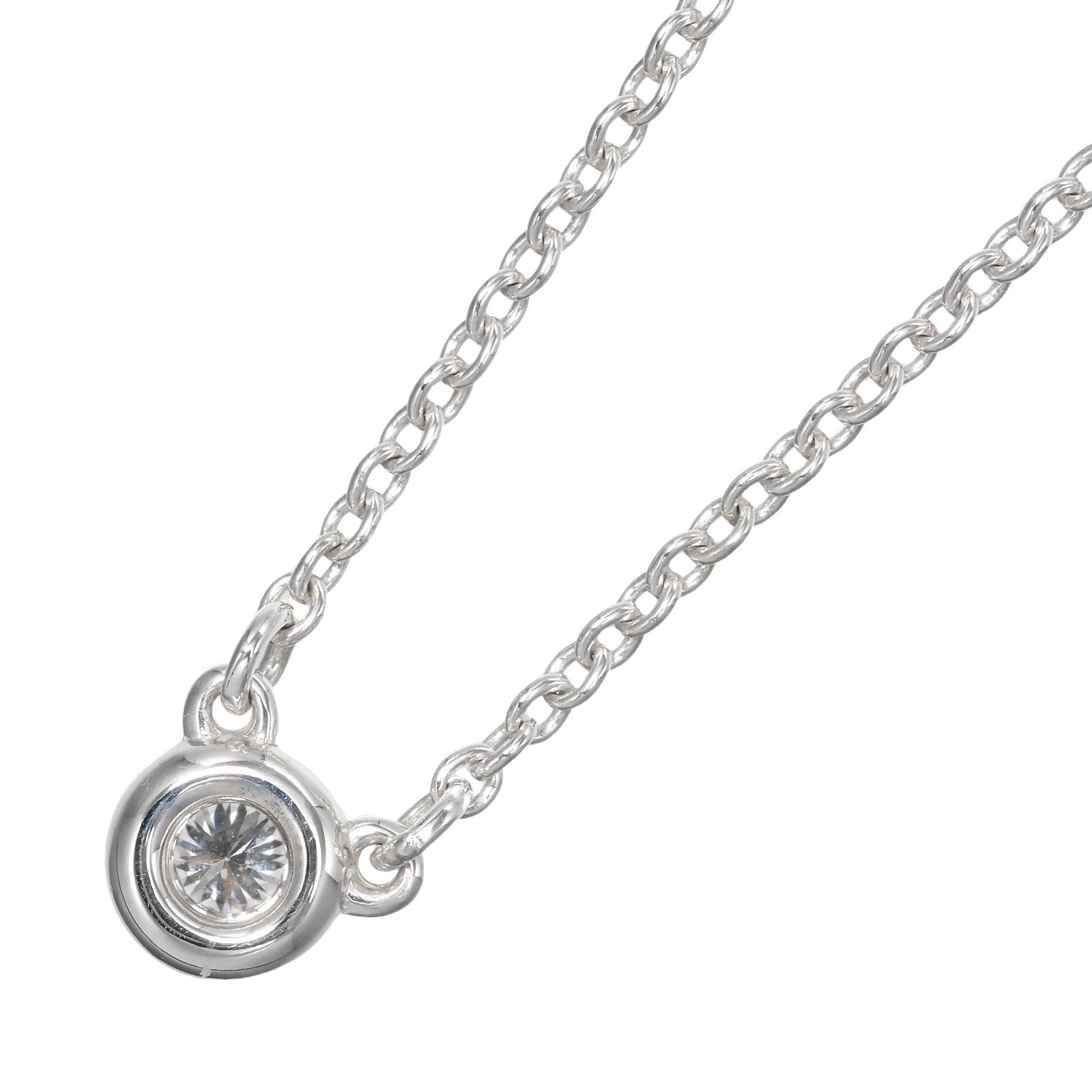 Tiffany & Co. Elsa Peretti Diamonds By The Yard Necklace Sterling silver with Diamond, SILVER, SILVER, Necklace