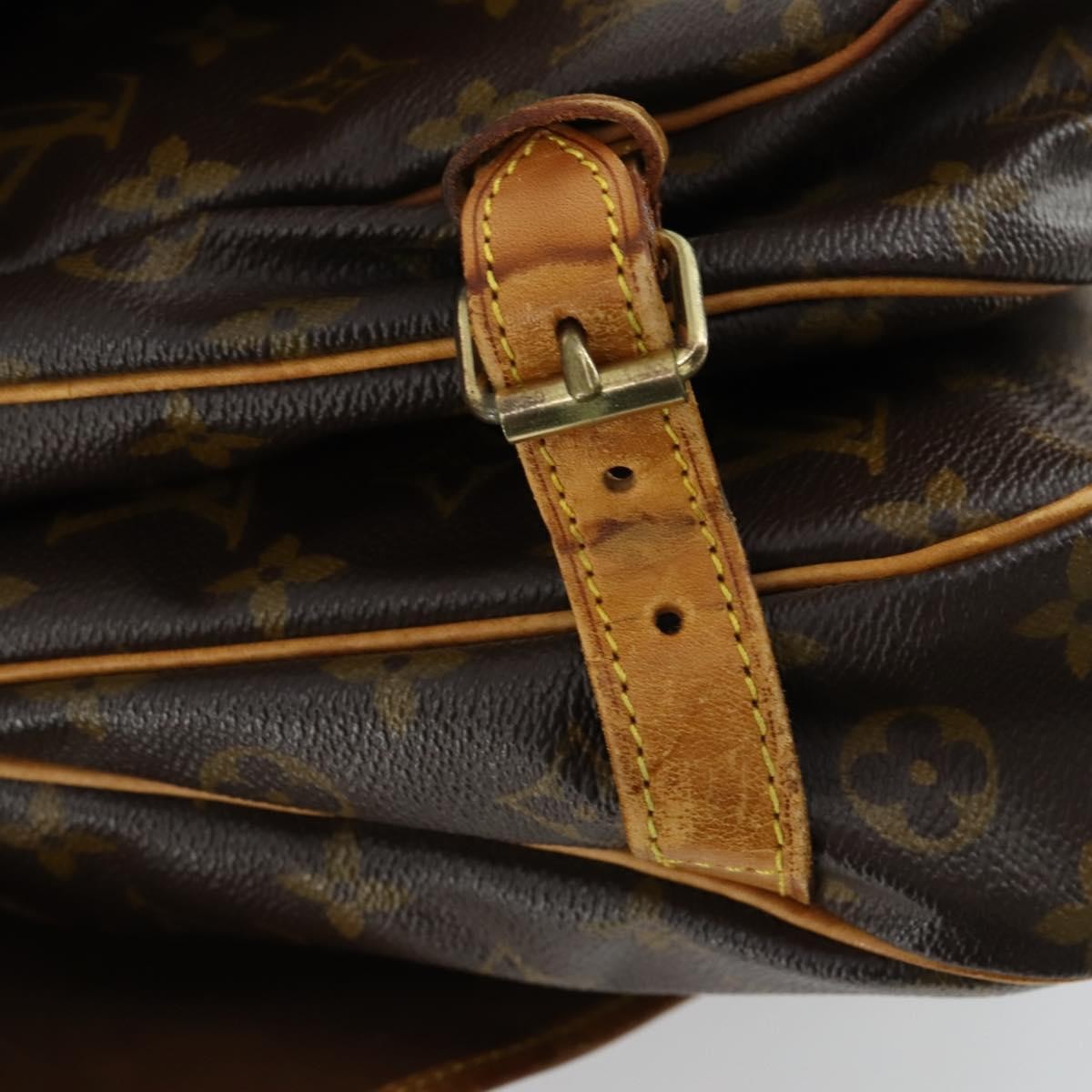 Louis Vuitton Saumur Handbag Monogram Canvas, BROWN, CANVAS, Handbag