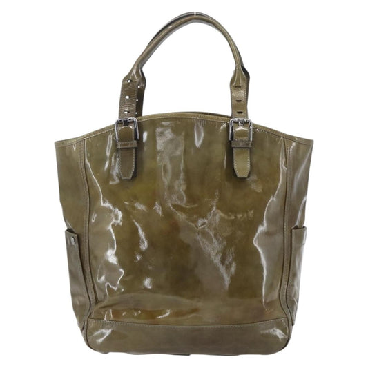 Salvatore Ferragamo Vintage Tote bag Leather, GREEN, PATENT_LEATHER, Tote bag