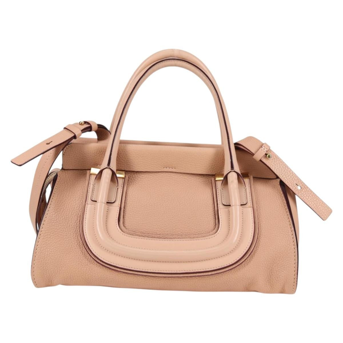 Chloe Everston Satchel Leather, BEIGE, LEATHER, Handbag