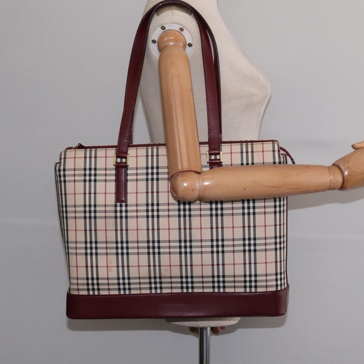 Burberry Nova Check Tote canvas check pattern, BEIGE, CANVAS, Tote bag