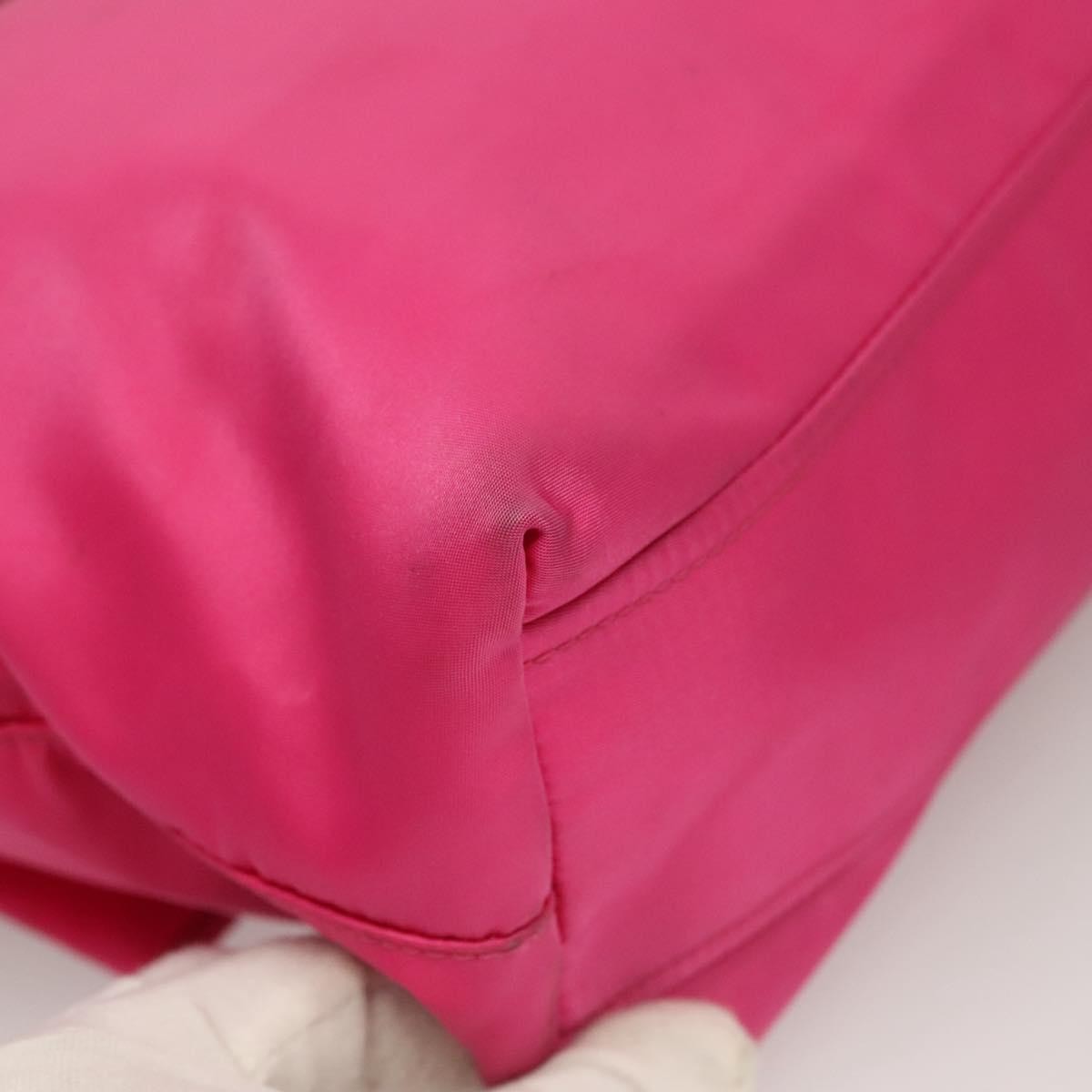 Prada Logo Bow Convertible Tote Tessuto with Leather, PINK, NYLON, Tote bag