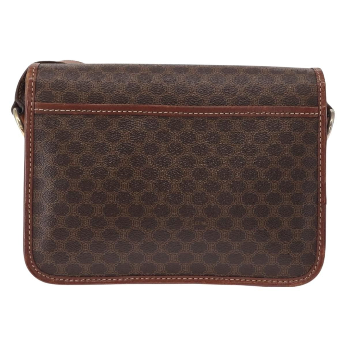 Celine Vintage Macadam Shoulder Bag Canvas, BROWN, CANVAS, Shoulder bag