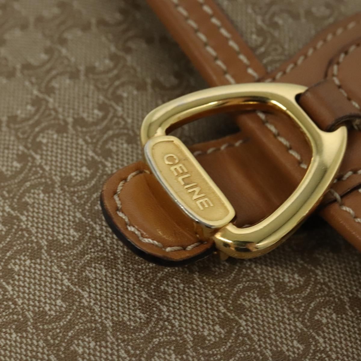 Celine Macadam Shoulder Bag Canvas, BEIGE, CANVAS, Shoulder bag