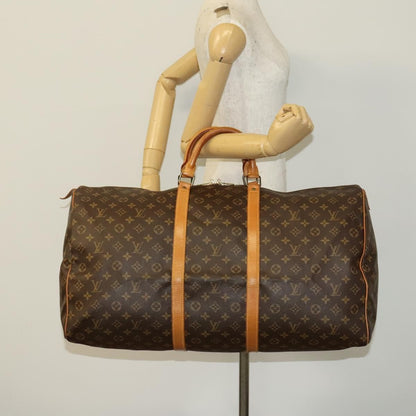 Louis Vuitton Keepall Bag Monogram Canvas, BROWN, CANVAS, Travel bag