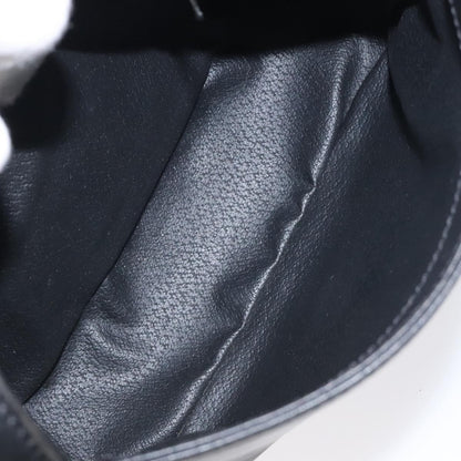 Celine Vintage Circle Logo Crossbody Bag Leather, BLACK, LEATHER, Shoulder bag