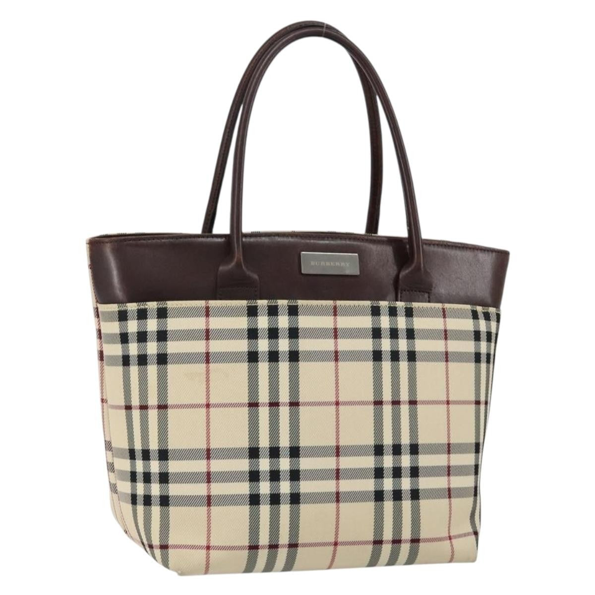 Burberry Nova Check Handbag Nova Check Canvas and leather, BEIGE, CANVAS, Handbag
