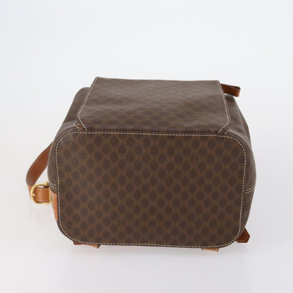 Celine Vintage Macadam Backpack Canvas and Leather, BROWN, CANVAS, Backpack