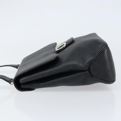 Salvatore Ferragamo Gancini Shoulder Bag Leather, BLACK, LEATHER, Shoulder bag