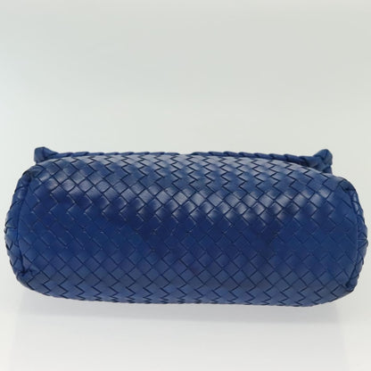 Bottega Veneta Olimpia Shoulder Bag Intrecciato Nappa, BLUE, LEATHER, Shoulder bag