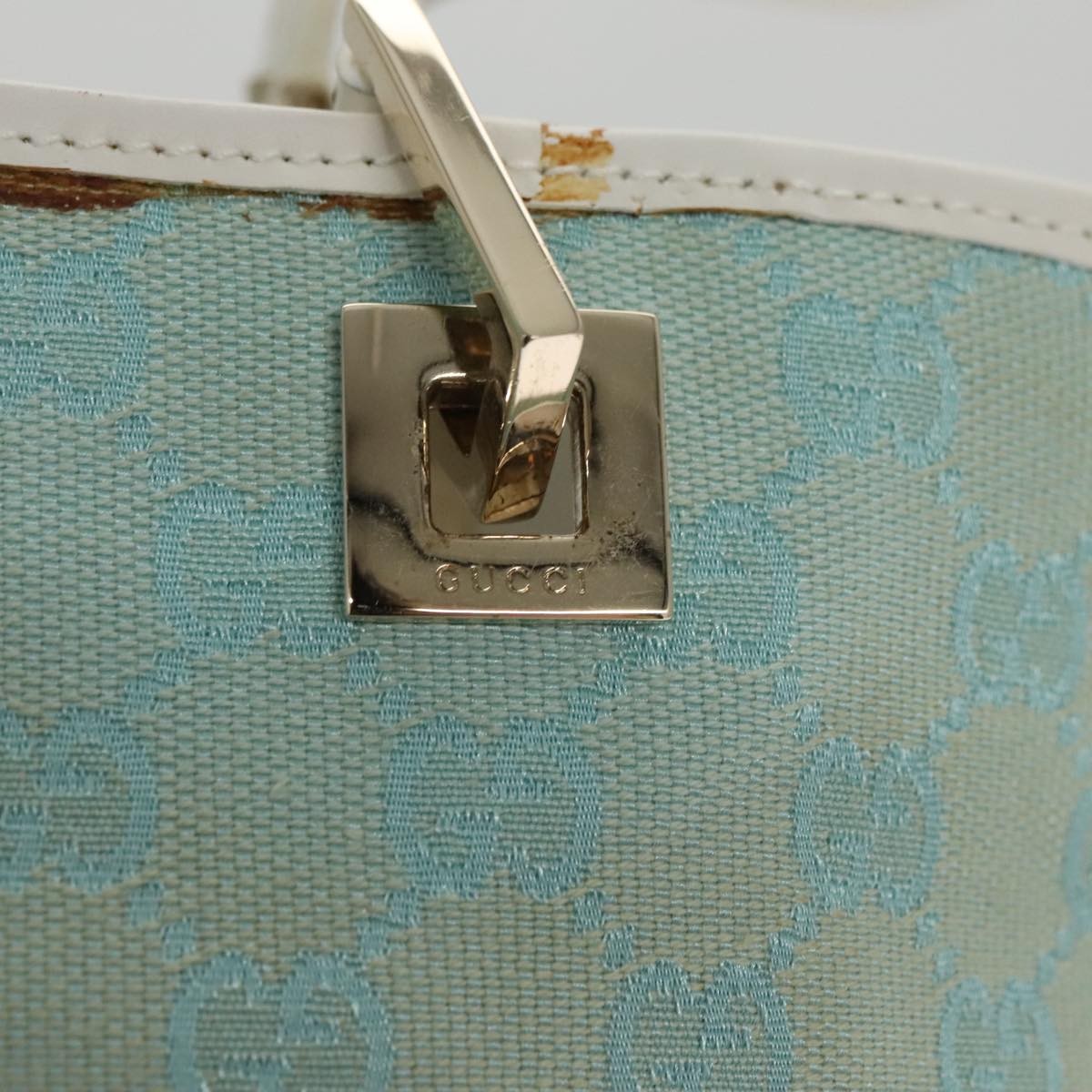 Gucci Vintage Bucket Shopping Tote GG Canvas, BLUE, CANVAS, Tote bag