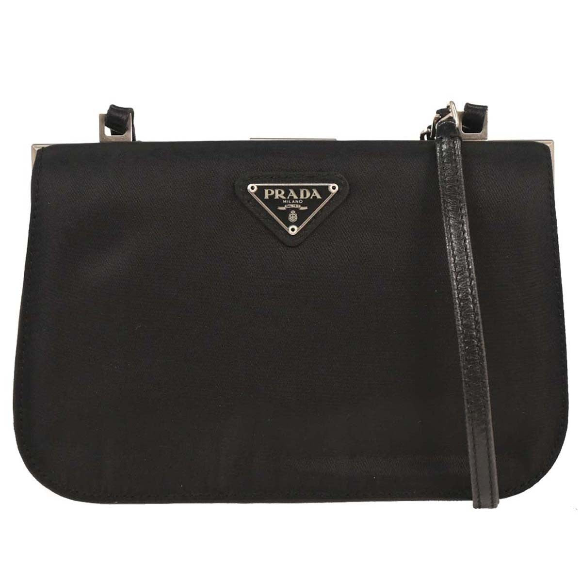 Prada Double Zip Crossbody Bag Tessuto, BLACK, NYLON, Shoulder bag