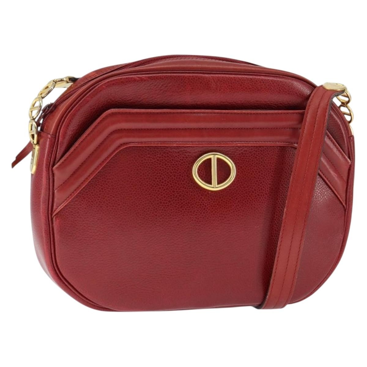 Christian Dior Vintage Shoulder Bag Leather, RED, LEATHER, Shoulder bag
