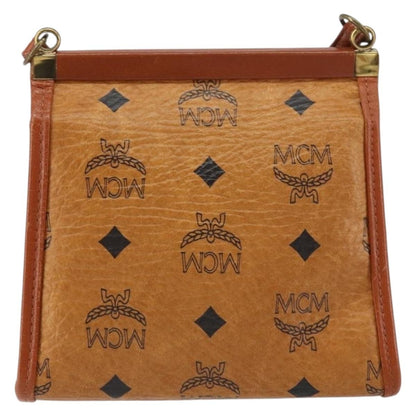 MCM Visetos Shoulder bag Canvas and Leather, BROWN, CANVAS, Shoulder bag