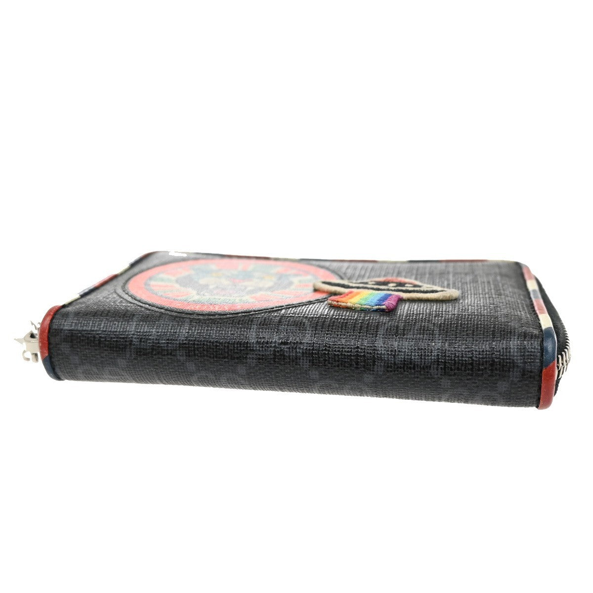 Gucci Night Courrier Bifold Wallet GG Coated Canvas with Applique, BLACK, CANVAS, Wallets