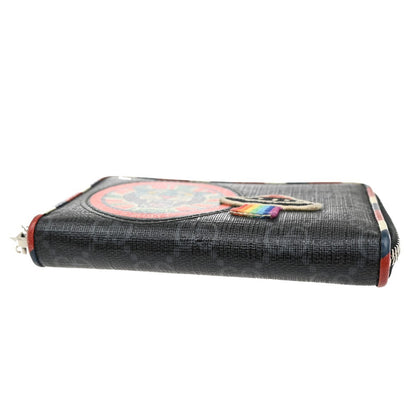 Gucci Night Courrier Bifold Wallet GG Coated Canvas with Applique, BLACK, CANVAS, Wallets