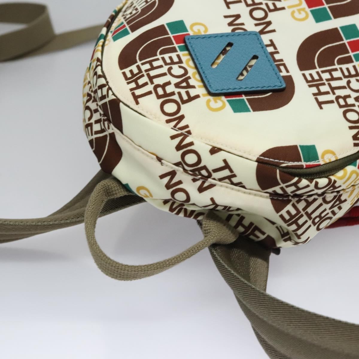 Gucci Gucci x The North Face Zip Backpack Printed Nylon, ECRU, NYLON, Backpack