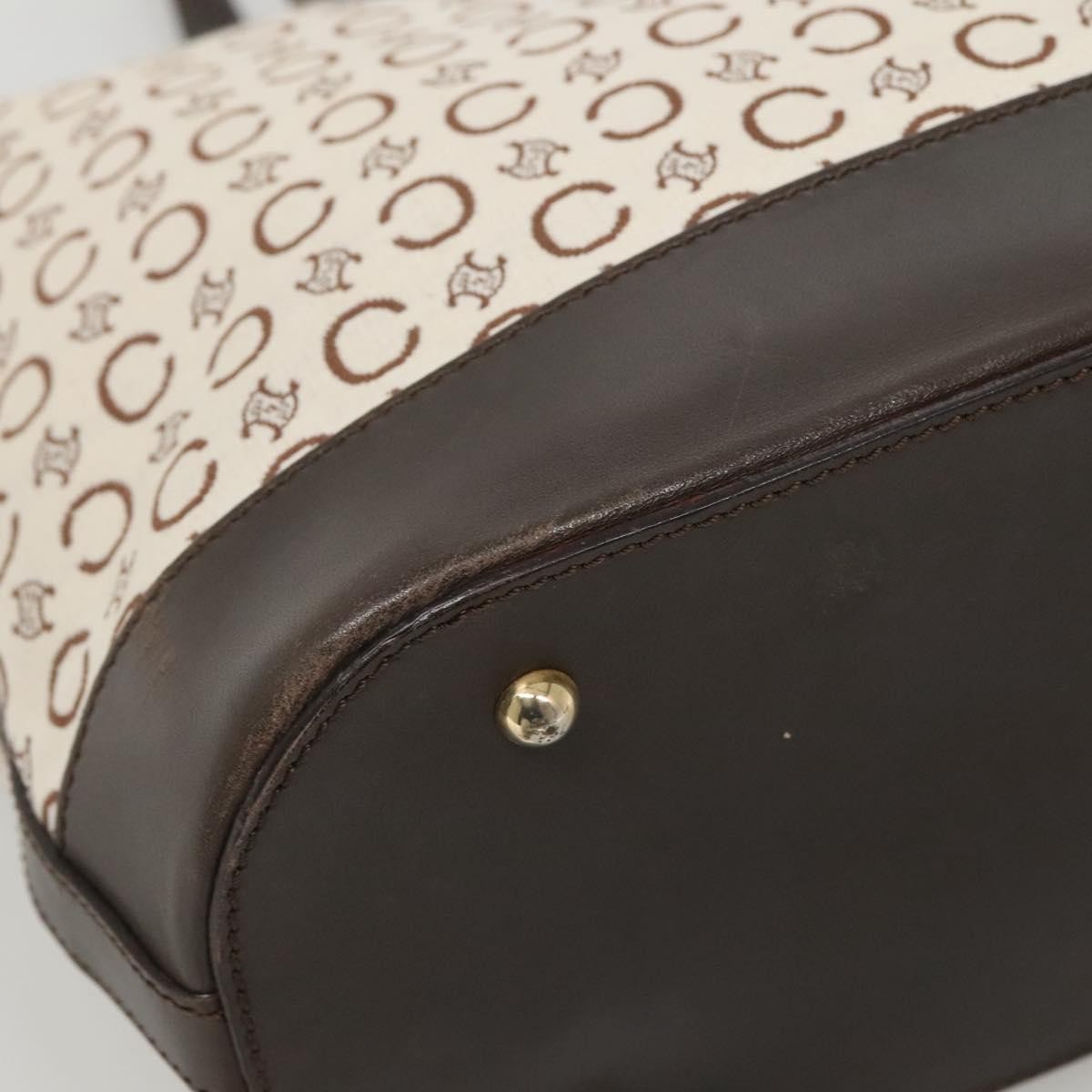 Celine Vintage Macadam Shopper Tote Leather, GOLD, CANVAS, Tote bag