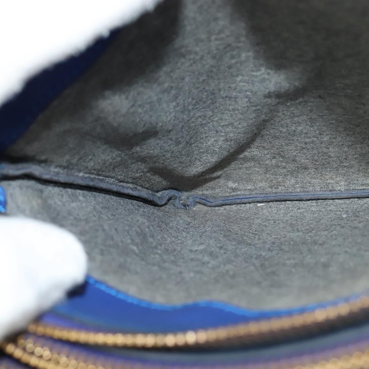 Celine Trio Crossbody Bag Leather, BLUE, LEATHER, Shoulder bag