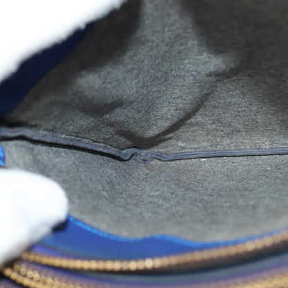 Celine Trio Crossbody Bag Leather, BLUE, LEATHER, Shoulder bag