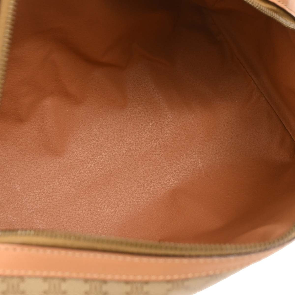 Celine Vintage Duffle Bag Canvas and Leather, BEIGE, PVC, Travel bag