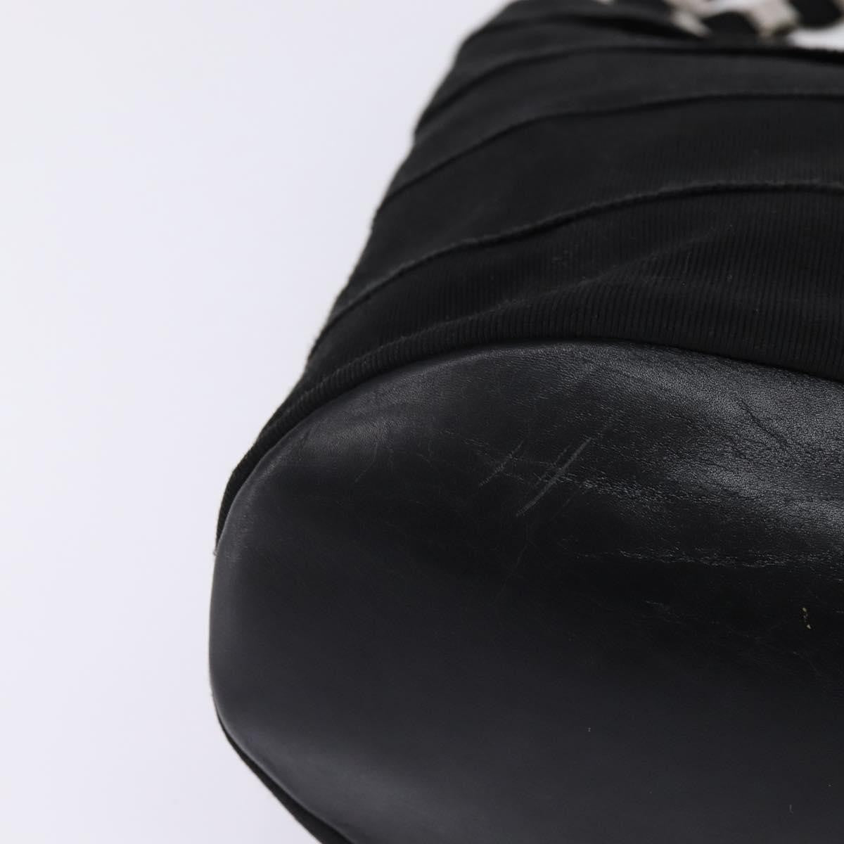 Salvatore Ferragamo Vala Shoulder Bag Canvas, BLACK, CANVAS, Shoulder bag