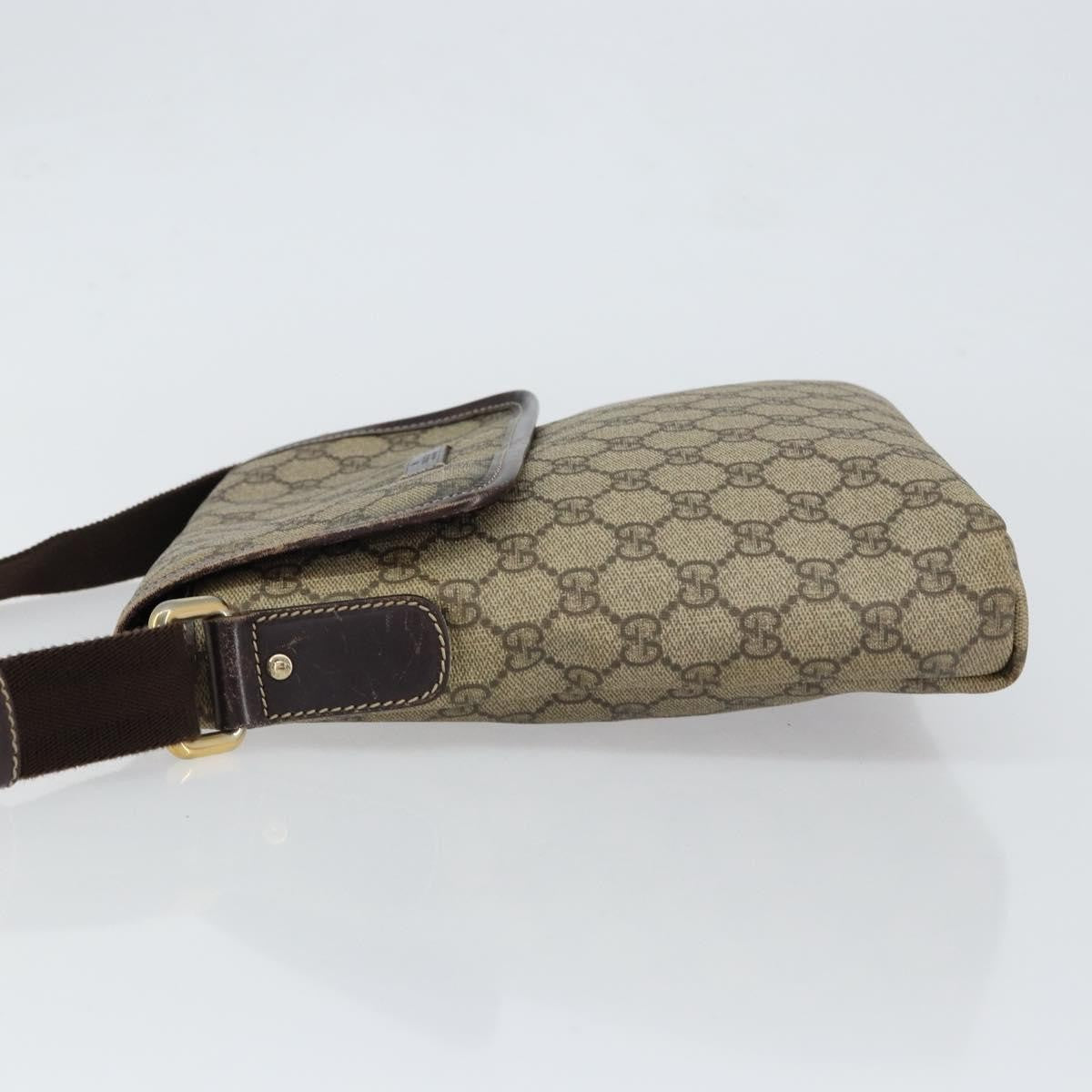 Gucci Flap Messenger GG Coated Canvas, BEIGE, PVC, Shoulder bag
