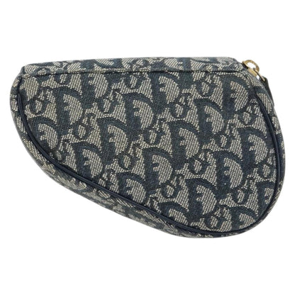 Christian Dior Vintage Saddle Coin Purse Diorissimo Canvas, NAVY, CANVAS, Clutche & pouche