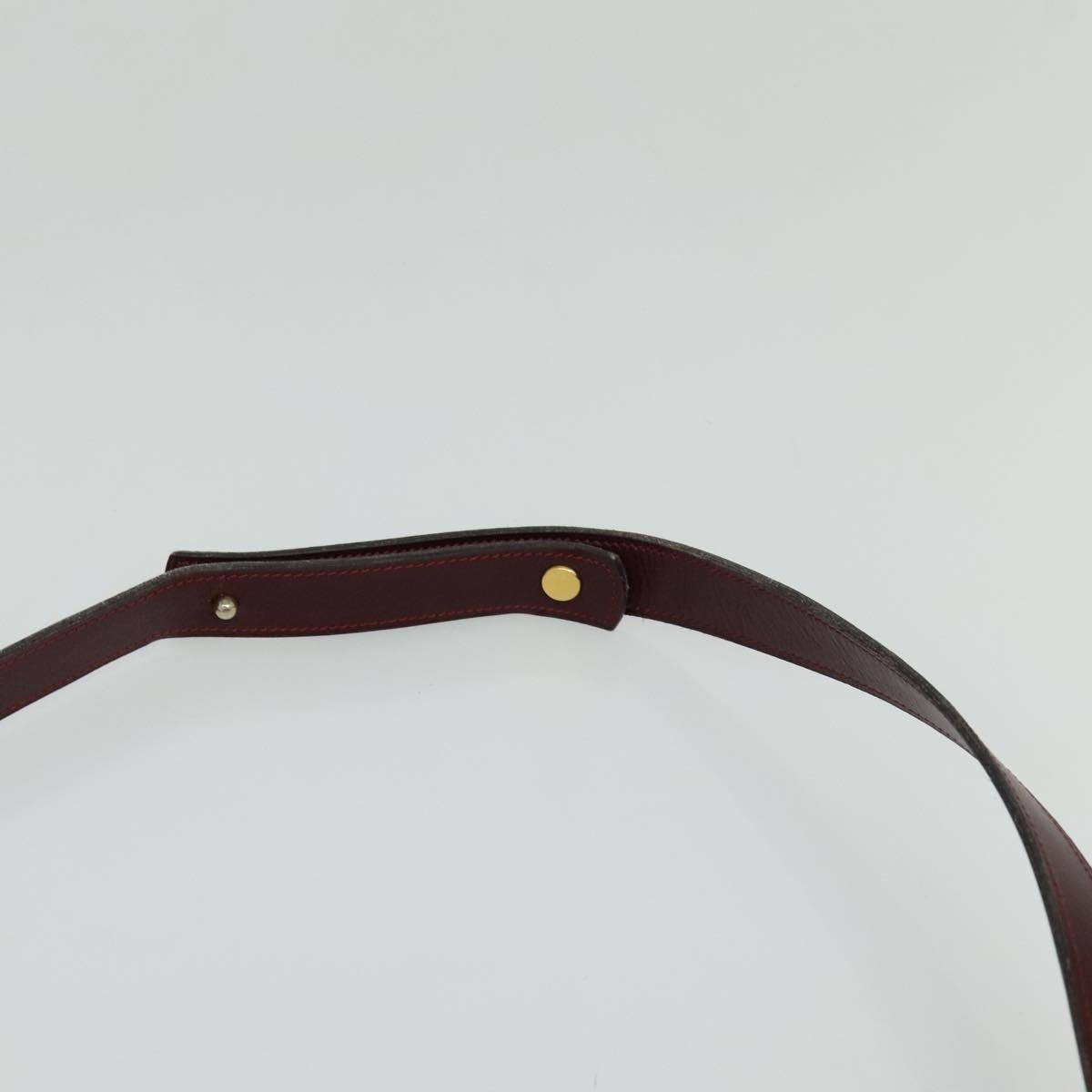 Christian Dior Flap Shoulder Bag Leather, BURGUNDY, LEATHER, Shoulder bag