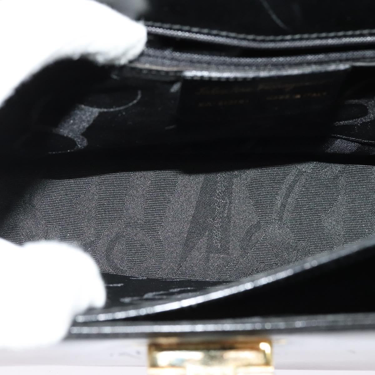 Salvatore Ferragamo Gancini Convertible Top Handle Bag Leather, BLACK, LEATHER, Handbag