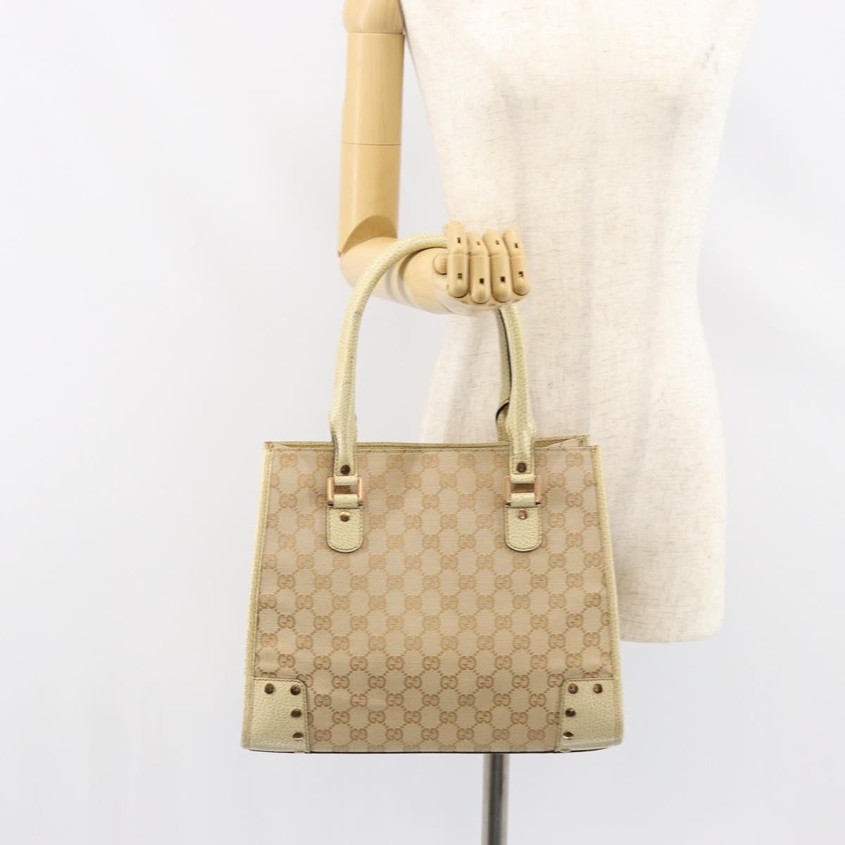 Gucci Open Tote GG Canvas, BEIGE, CANVAS, Tote bag