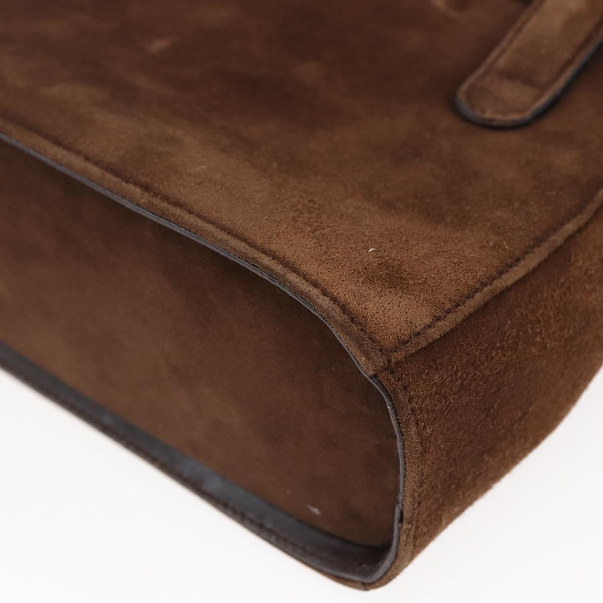 Salvatore Ferragamo Gancini handbag Suede, BROWN, SUEDE, Handbag