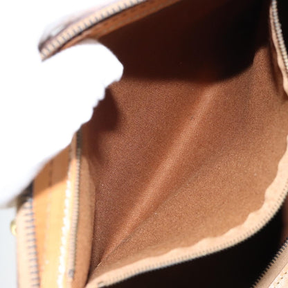 Celine Vintage Macadam Boston bag Canvas and Leather, BROWN, PVC, Travel bag