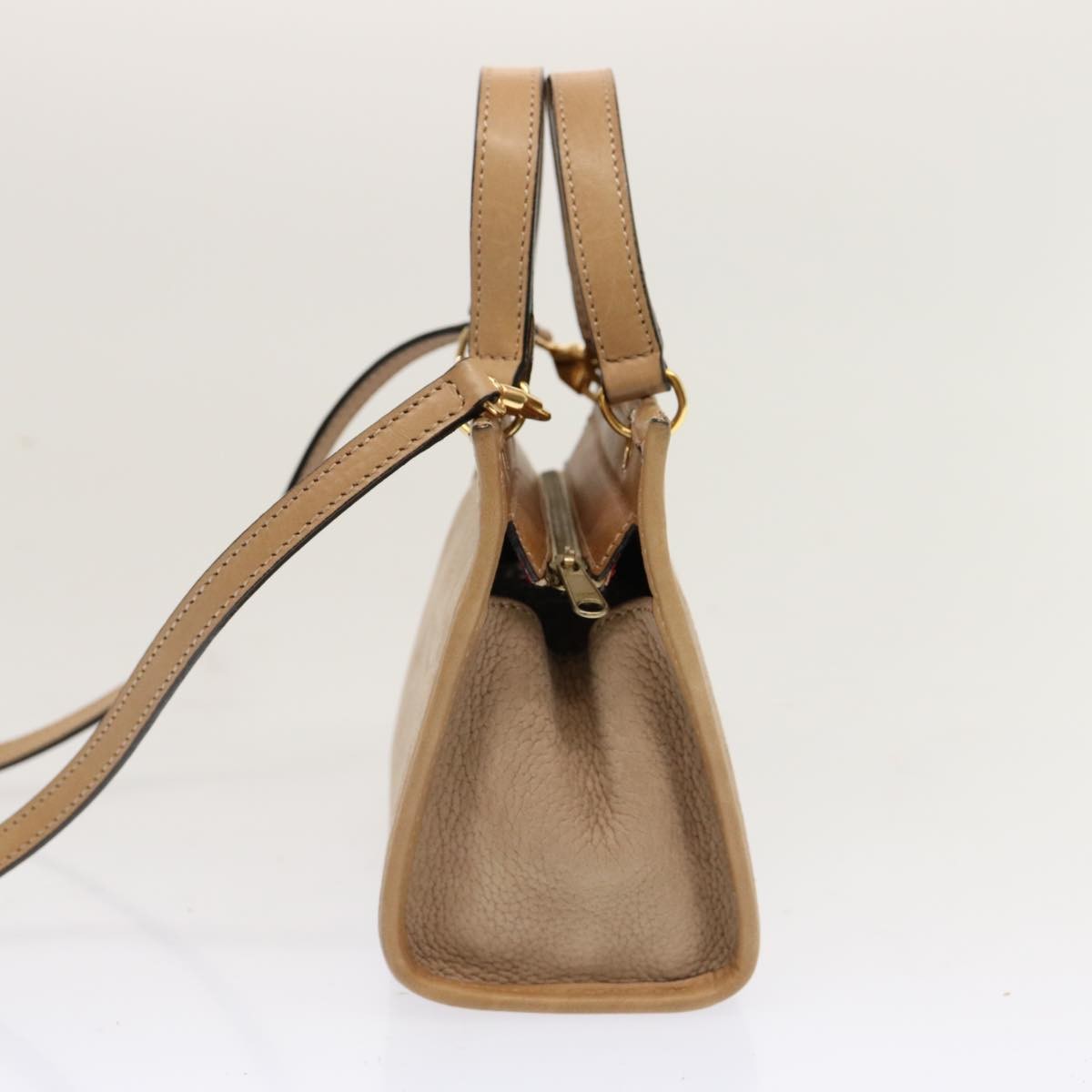 Celine Handbag Leather, BEIGE, LEATHER, Handbag