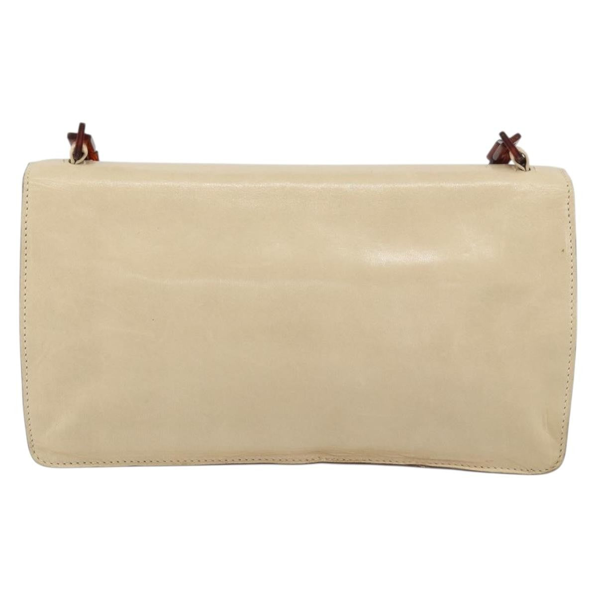 Prada Flap Shoulder Bag Leather, BEIGE, LEATHER, Shoulder bag