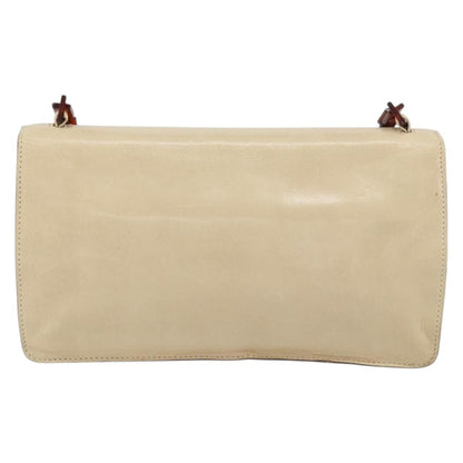 Prada Flap Shoulder Bag Leather, BEIGE, LEATHER, Shoulder bag