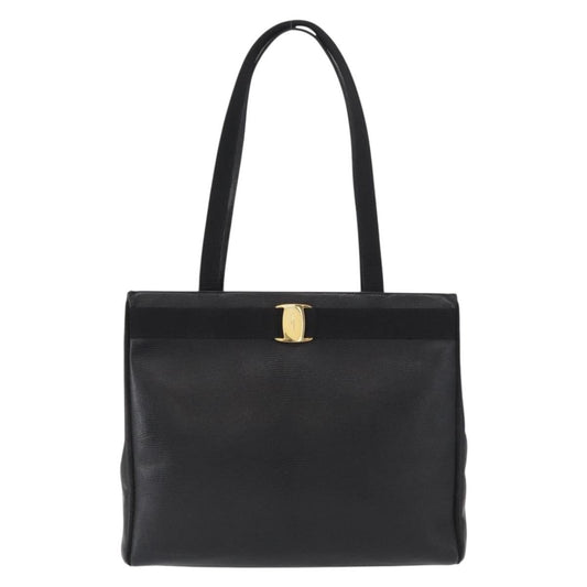 Salvatore Ferragamo Vala tote Leather, BLACK, LEATHER, Tote bag