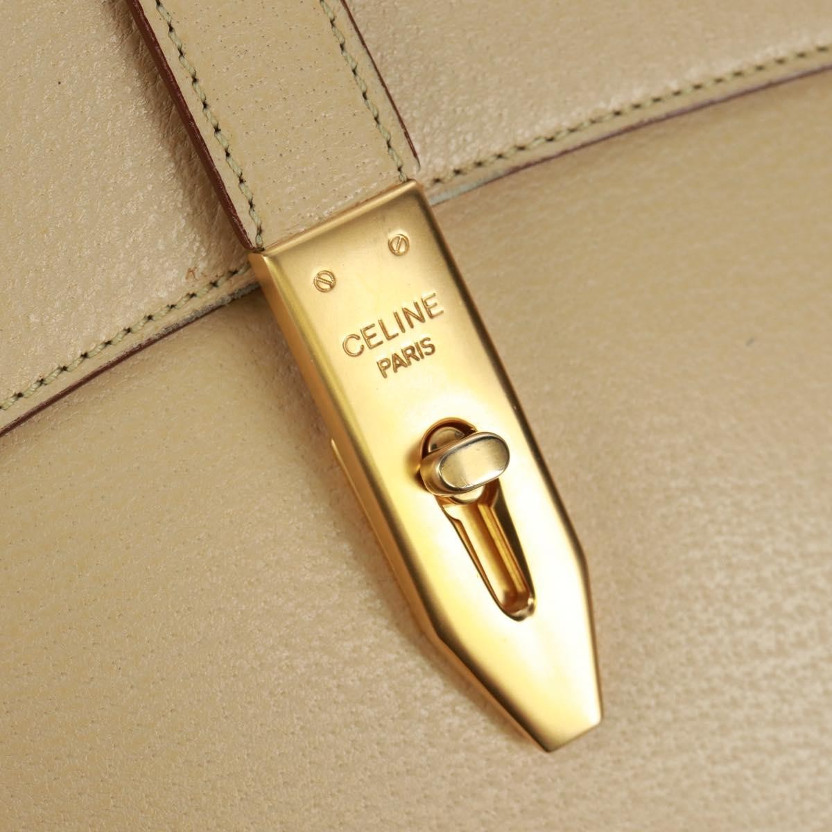 Celine 16 Top Handle Bag Grained Calfskin, BEIGE, LEATHER, Handbag