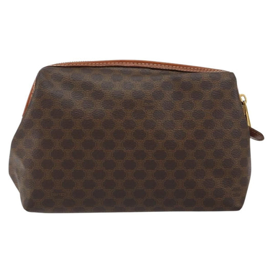 Celine Macadam Pochette Canvas and Leather, BROWN, CANVAS, Clutche & pouche