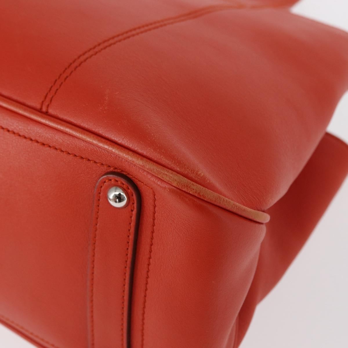 Salvatore Ferragamo Gancini handbag Leather, ORANGE, LEATHER, Handbag