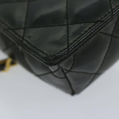 Chanel Vintage CC Flap Phone Holder Crossbody Bag Quilted Patent, BLACK, PATENT_LEATHER, Crossbody bag