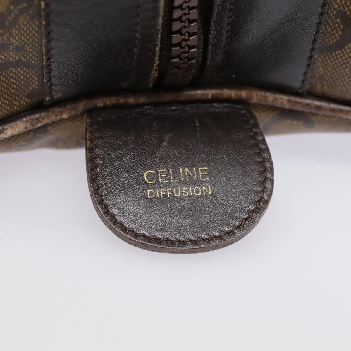 Celine Vintage Macadam Handbag Macadam, BROWN, CANVAS, Handbag