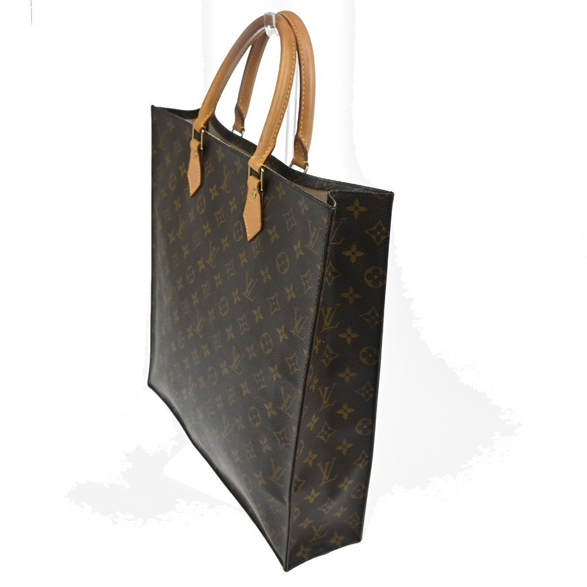 Louis Vuitton Sac Plat Bag Monogram Canvas, BROWN, CANVAS, Tote bag