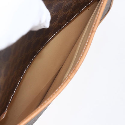 Celine Vintage Macadam Shoulder Bag Canvas and Leather, BROWN, CANVAS, Shoulder bag