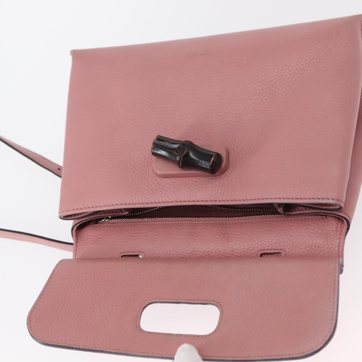 Gucci Bamboo Daily Top Handle Bag Leather, PINK, LEATHER, Handbag