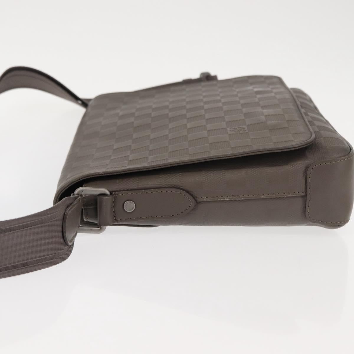 Louis Vuitton District Messenger Bag Damier Infini Leather, GRAY, LEATHER, Shoulder bag